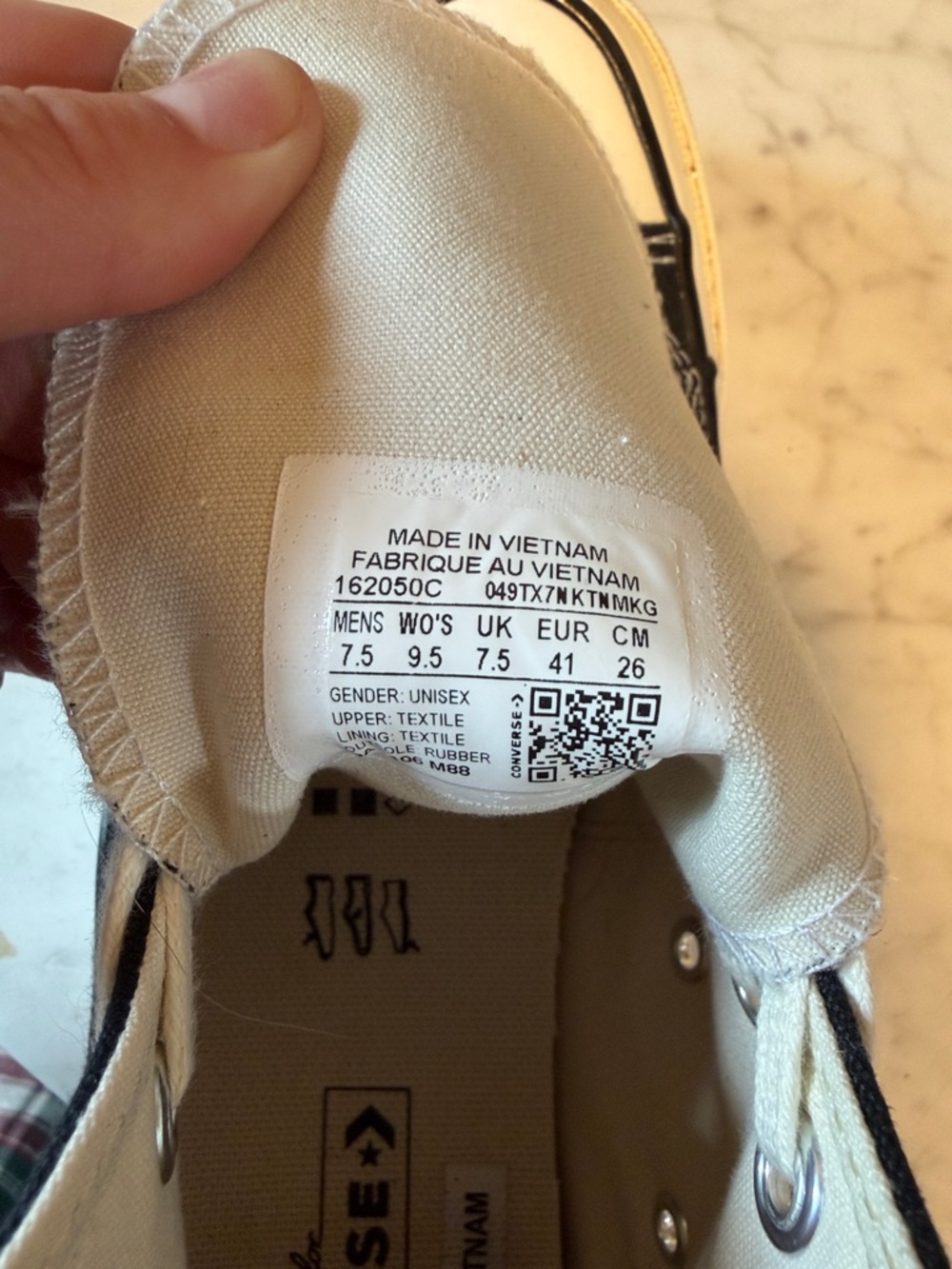 Converse Black and Cream High Top Sneakers - Picture 5 of 5